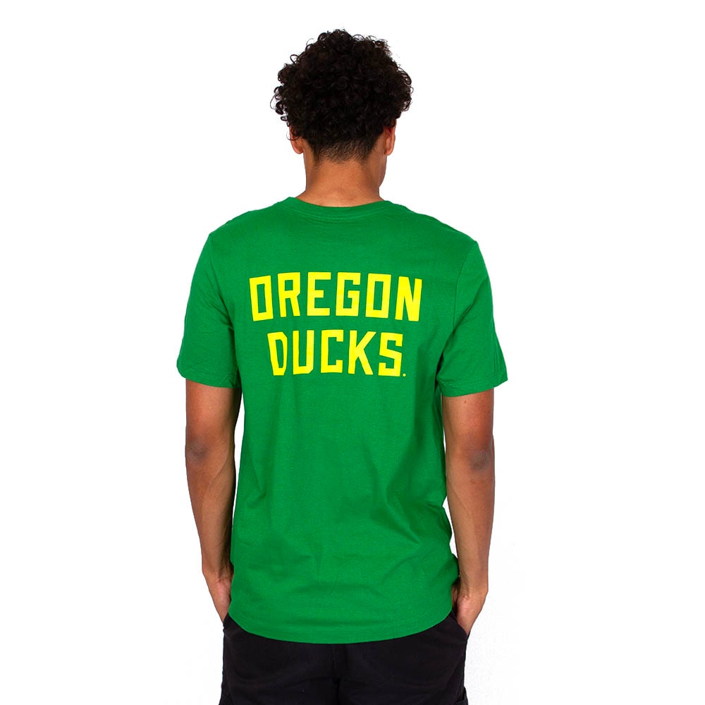 Classic Oregon O, Nike, Green, Crew Neck, Cotton, Men, Front and back, T-Shirt, 891665
